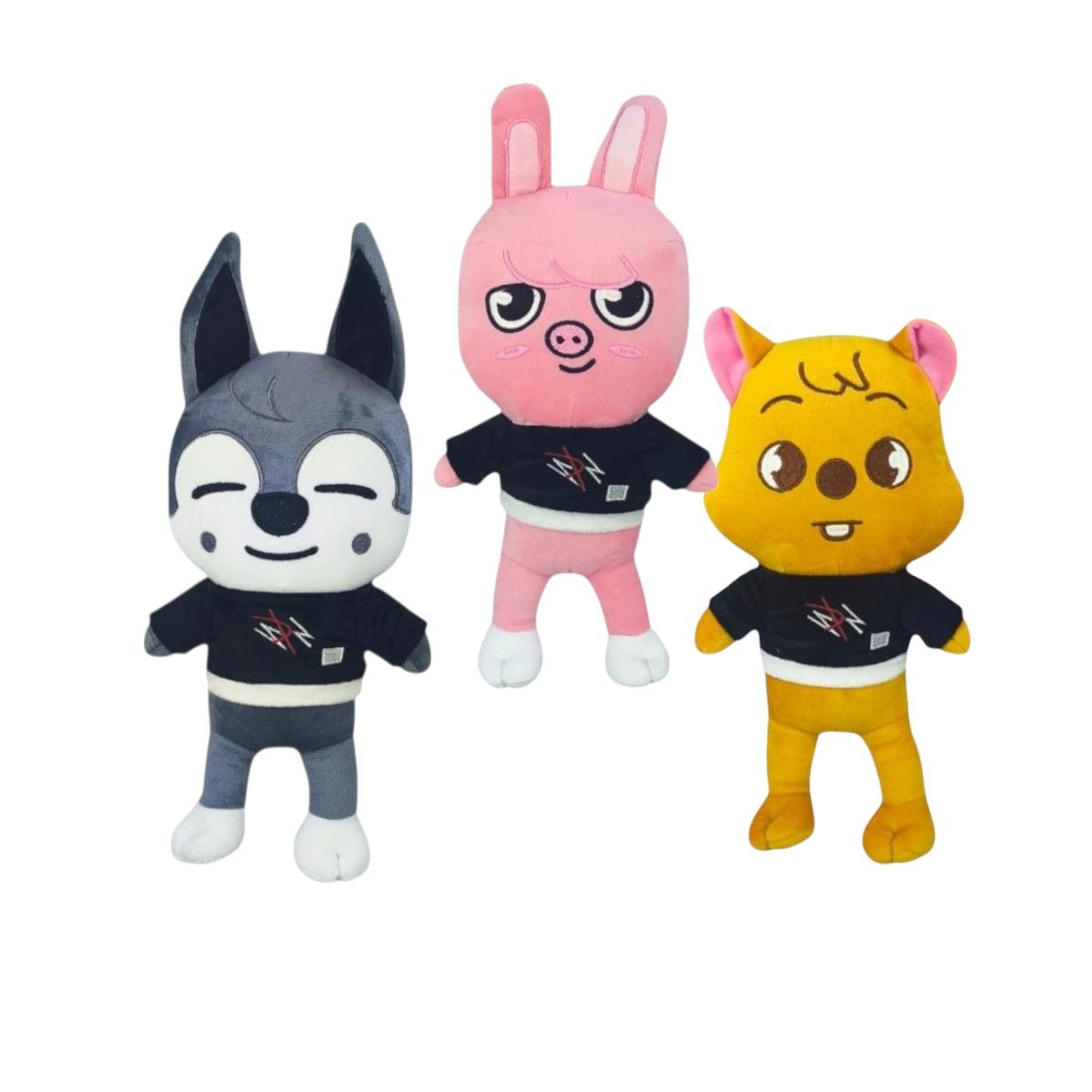 GENERICO - Pack 3 peluches Stray Kids Wolf Dwaekki Han Quokka