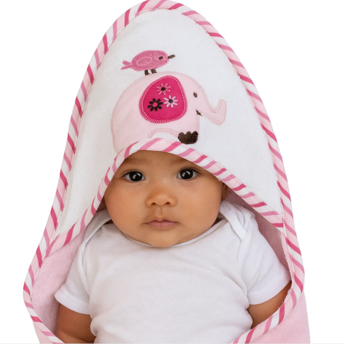 GENERICO - Toalla Para Bebés Con Capucha Diseño Elefante Rosa