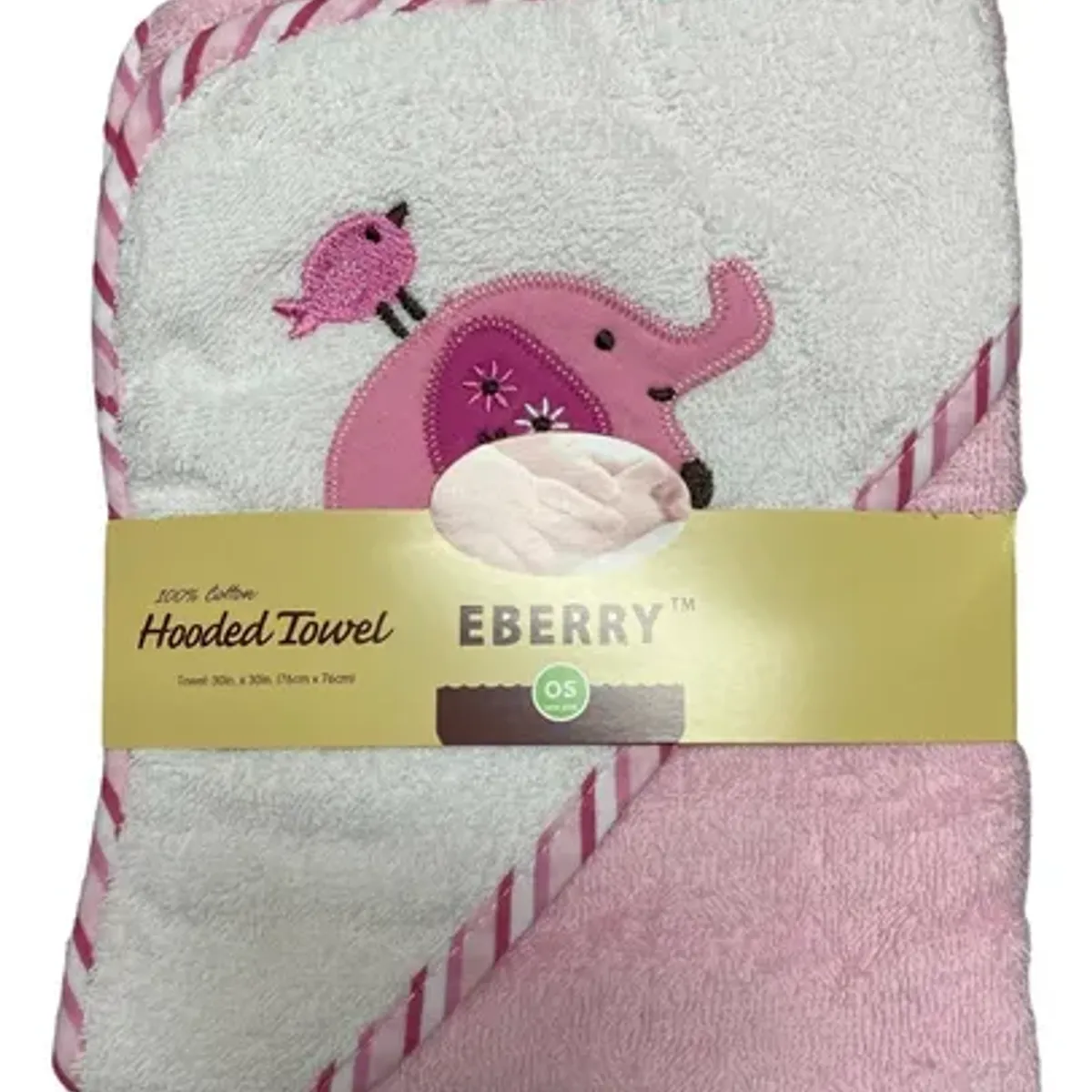 GENERICO - Toalla Para Bebés Con Capucha Diseño Elefante Rosa