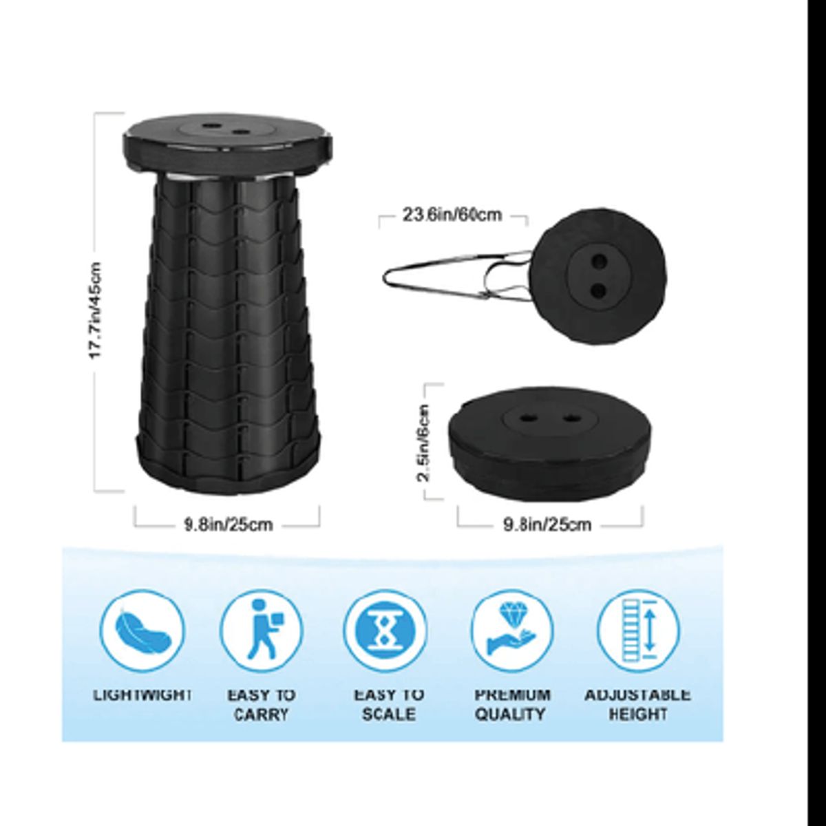 GENERICO - BANCO PLEGABLE PORTÁTIL AZUL