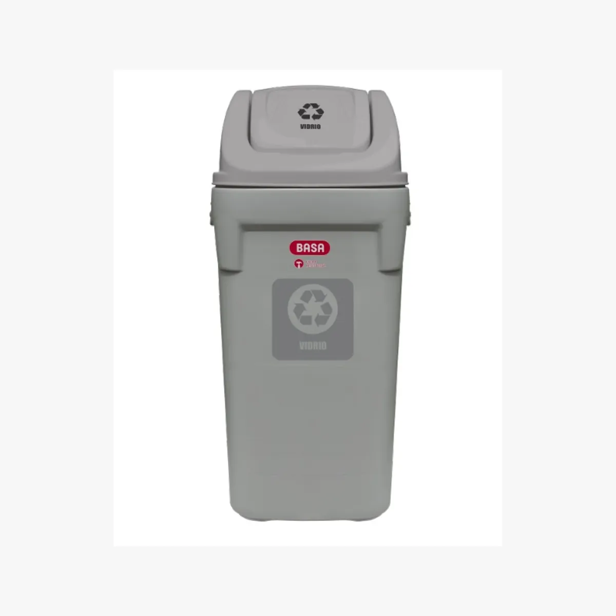 BASA - Papelera Rino Gris T/Vaiven Azul 120 Lt Ecobasa.