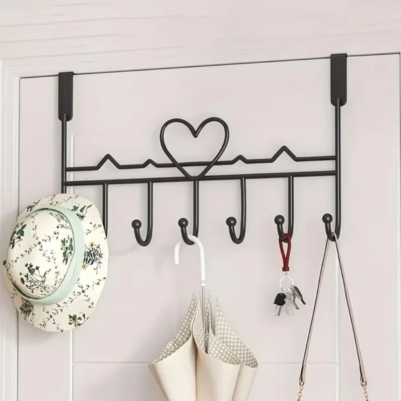 GENERICO - Colgante Para Puerta De Metal Perchero De 7 Ganchos -  Negro(P7-CN)