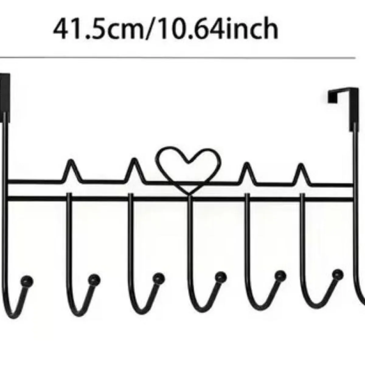 GENERICO - Colgante Para Puerta De Metal Perchero De 7 Ganchos -  Negro(P7-CN)
