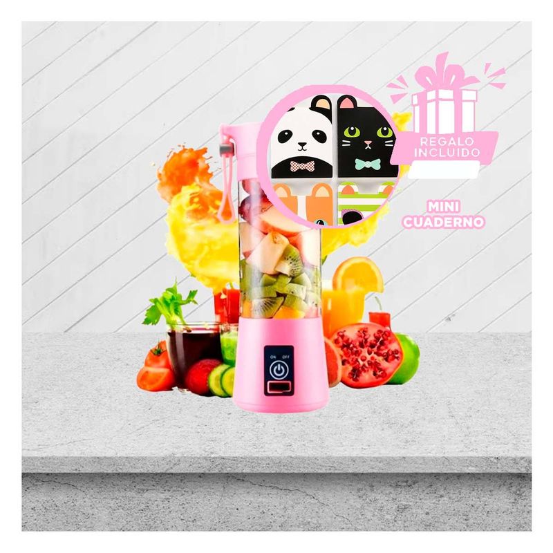GENERICO - Licuadora Compacta y Moderna Tono Rosado Y+Regalo Agendita