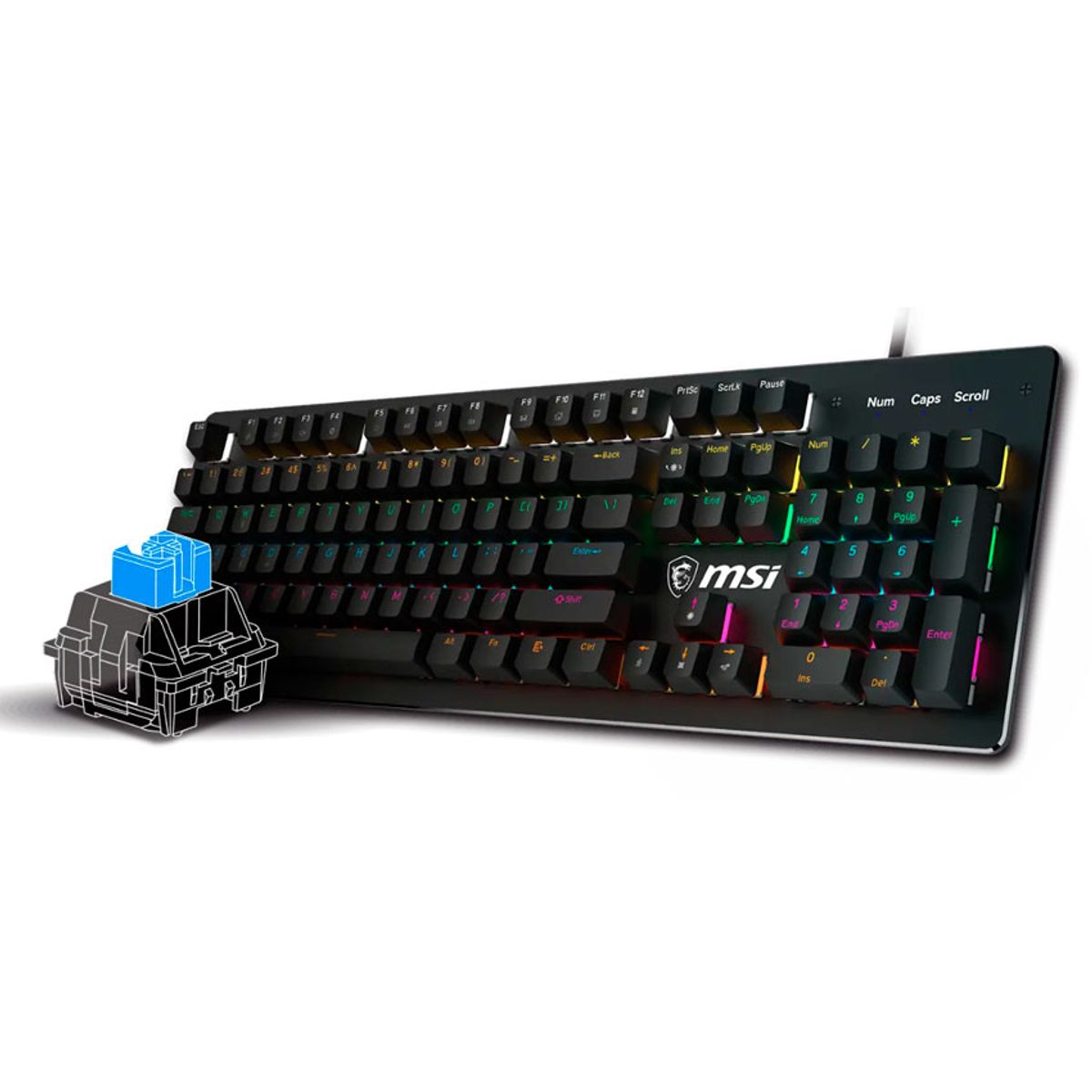 MSI - Teclado Mecánico MSI FORGE GK300 RGB BLUE ESPAÑOL
