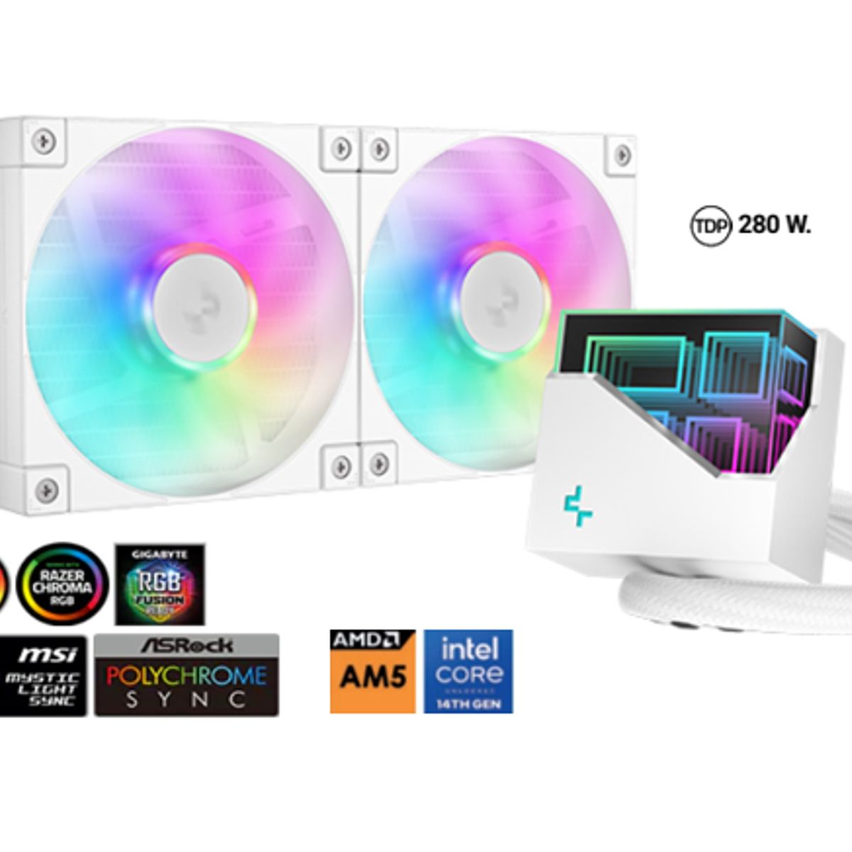 DEEPCOOL - Enfriamiento Liquido de CPU LT240 WH ARGB 280 W DeepCool