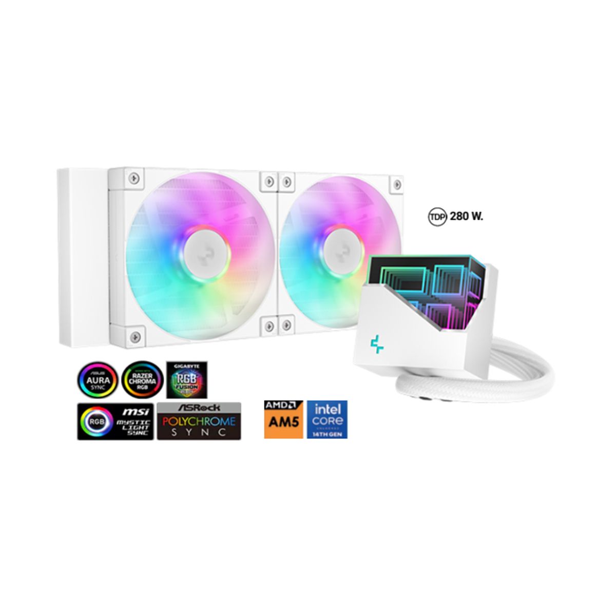 DEEPCOOL - Enfriamiento Liquido de CPU LT240 WH ARGB 280 W DeepCool