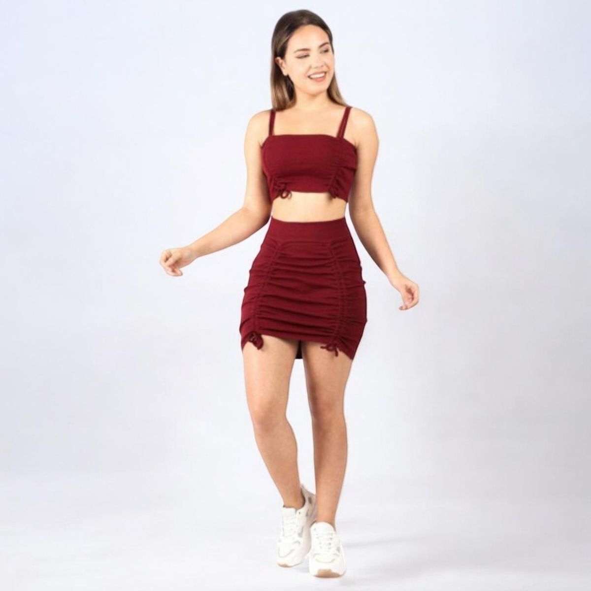 GENERICO - Conjunto Casual Rip Grueso Taylor Color Guinda