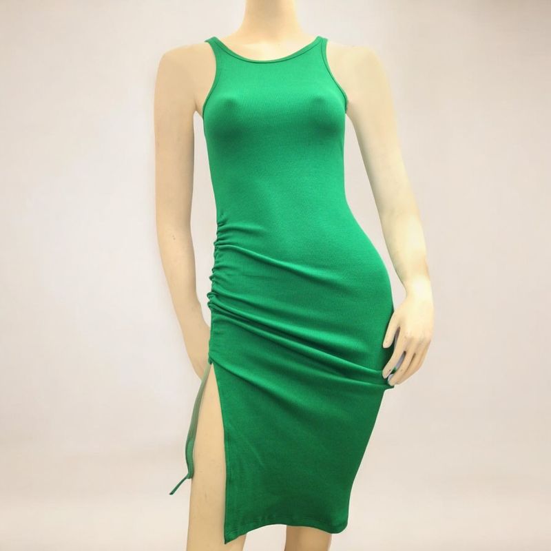 GENERICO - Vestido Casual Rip Grueso Rihana Gomes Color Verde
