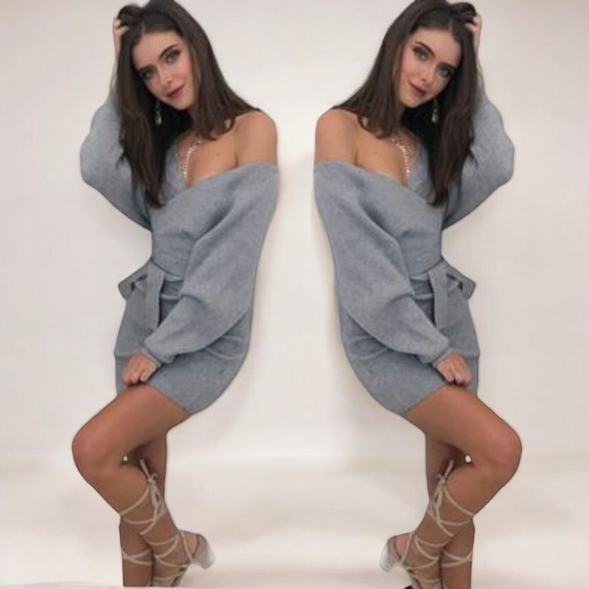 GENERICO - Vestido Cinturon Rip Grueso Tcl-24 Color Gris