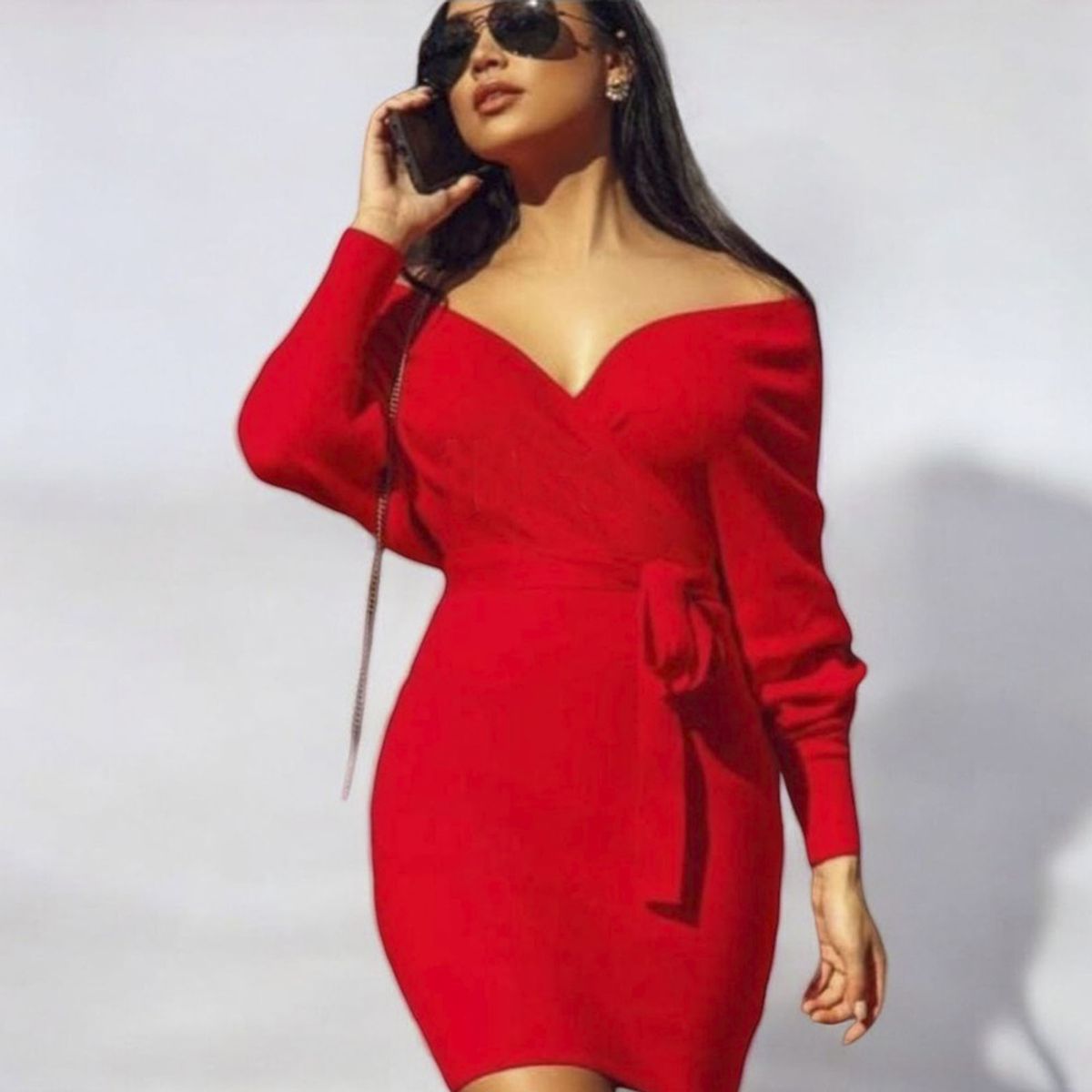 GENERICO - Vestido Rip Casual Bat Con Detalle De Lazo Tcl-22 Color Rojo