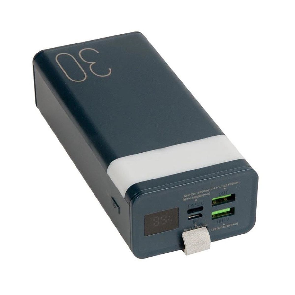 REMAX - Power Bank 30000mAh + Cargador de Pared Remax RPP-320 NEGRO + RP-U68