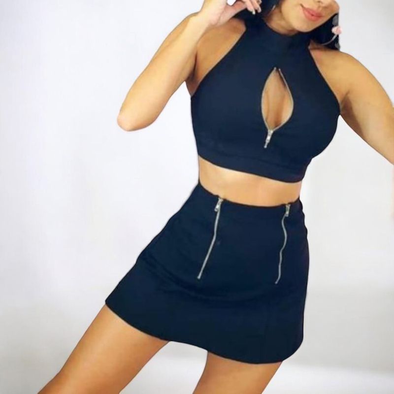 GENERICO - Vestido Rip Casual Conjunto Cierre Tcl-22 Color Azul Marino