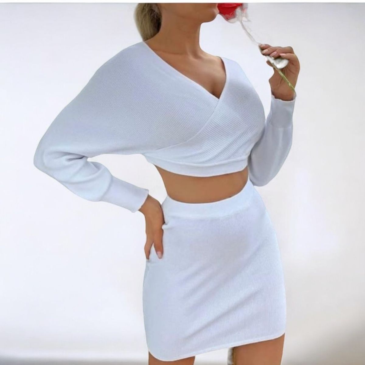 GENERICO - Vestido Rip Casual Murciélago Tcl-22 Color Blanco