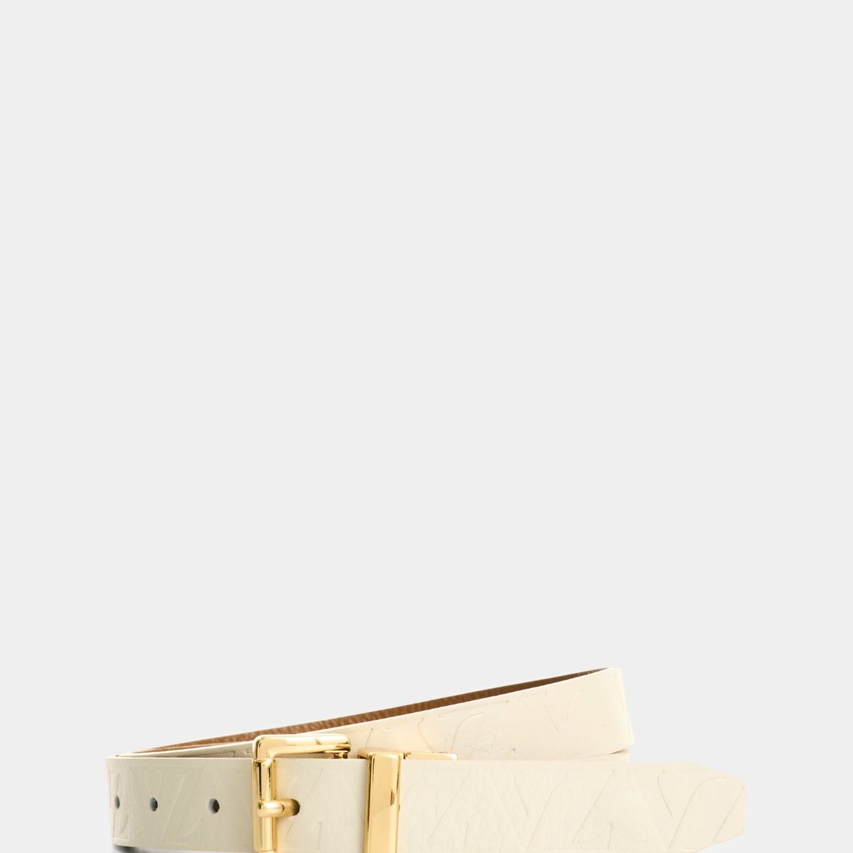 VELEZ - Vélez Cinturón Doble Faz Calix Cuero Mujer Monogram Blanco