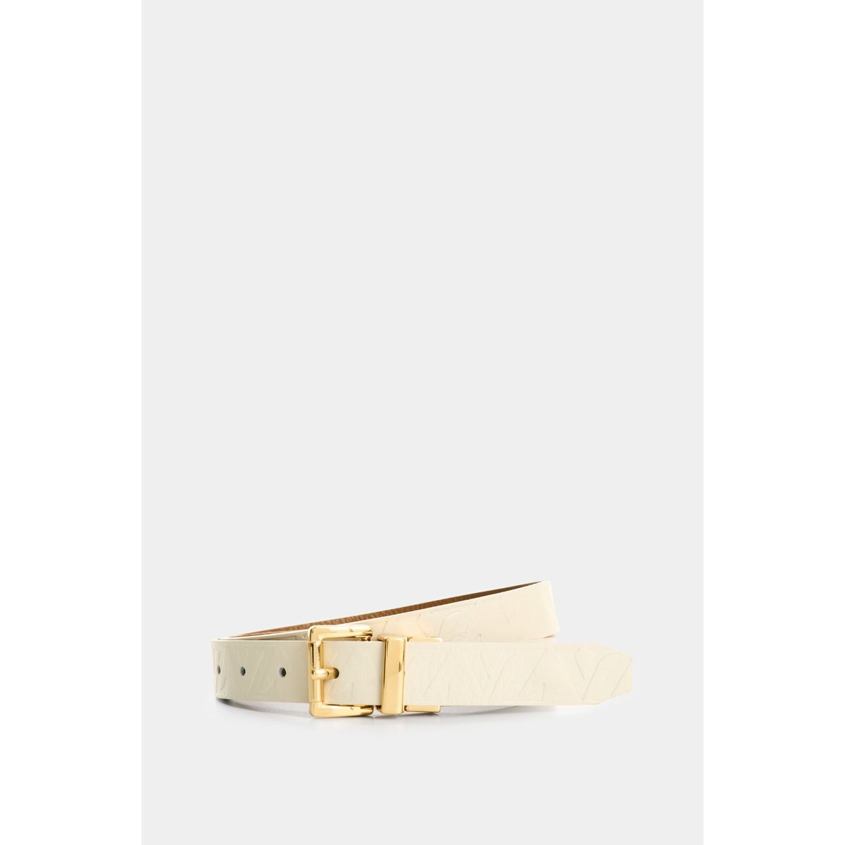 VELEZ - Vélez Cinturón Doble Faz Calix Cuero Mujer Monogram Blanco