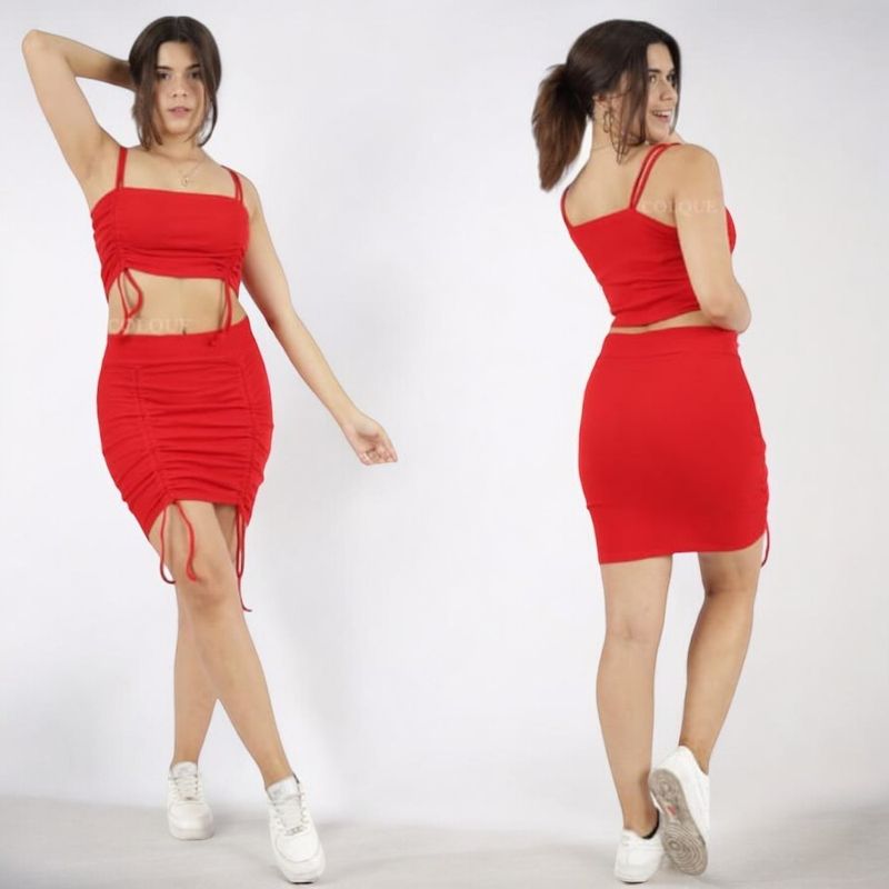 GENERICO - Vestido Rip Casual Top Tcl-16 Color Rojo
