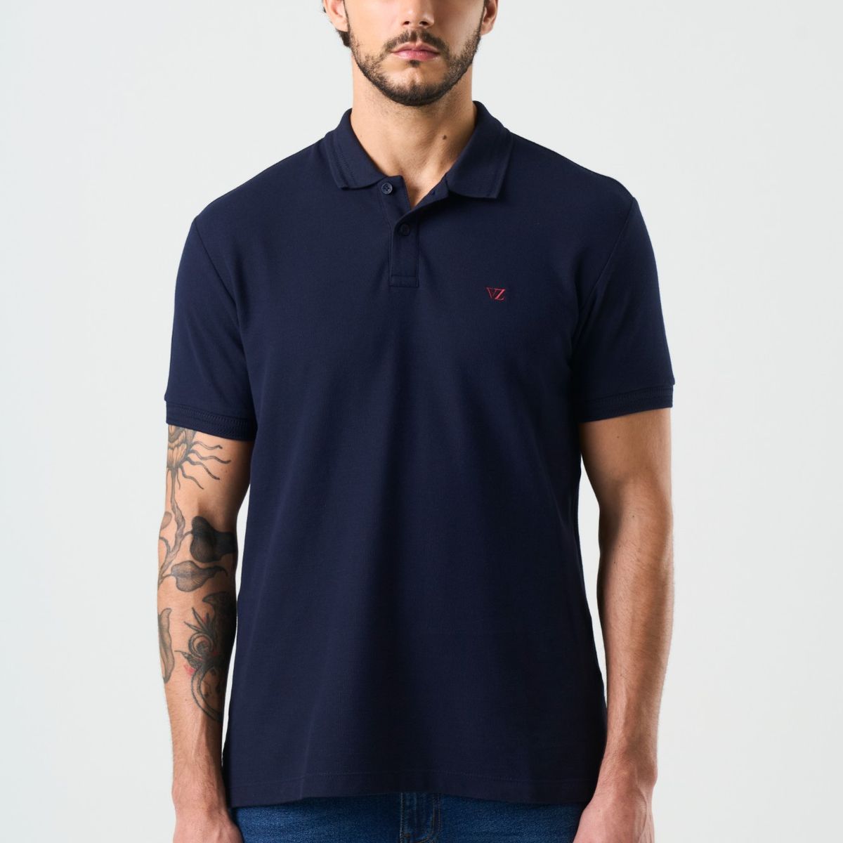 VELEZ - Vélez Polo Manga Corta Essential Hombre Textura Azul Oscuro