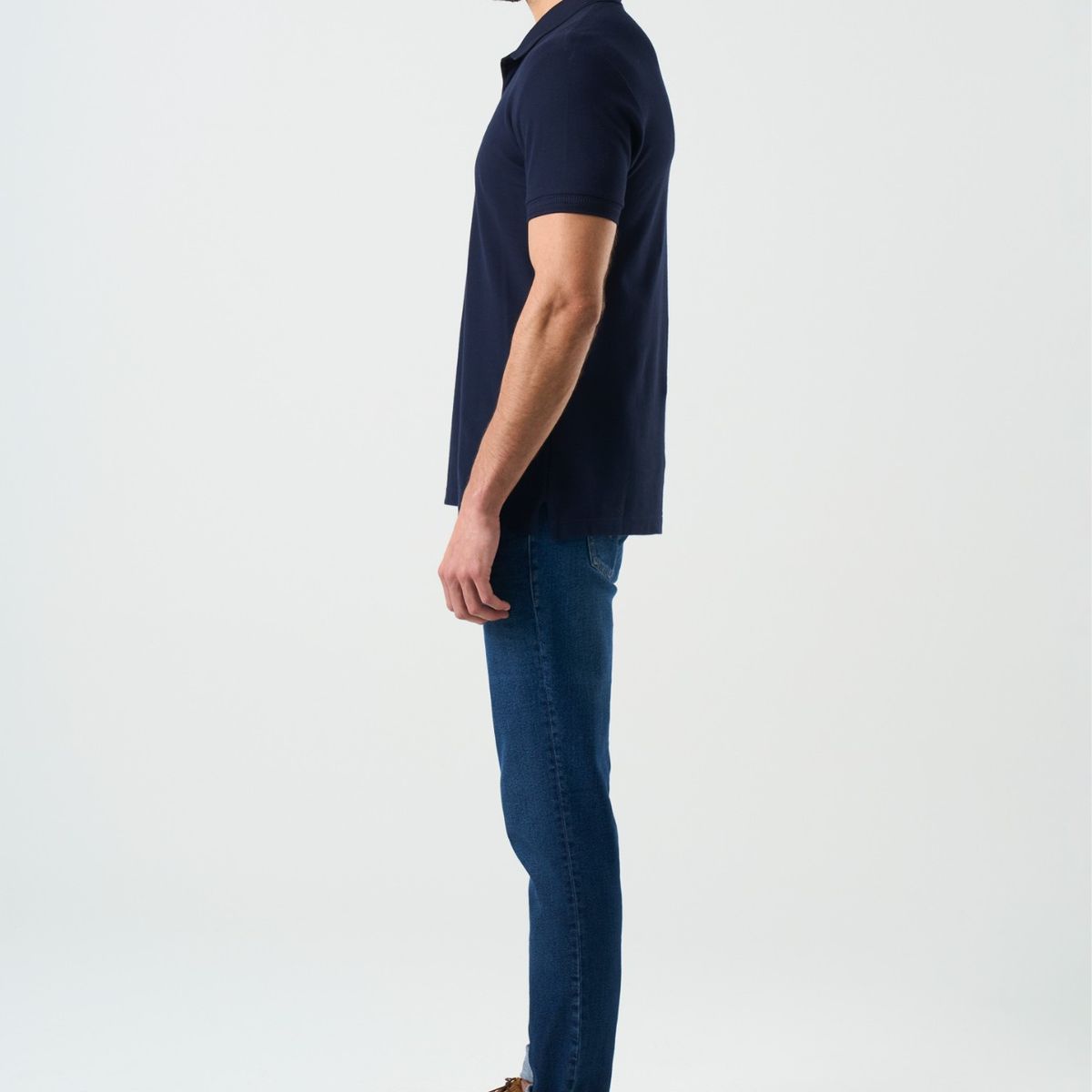 VELEZ - Vélez Polo Manga Corta Essential Hombre Textura Azul Oscuro