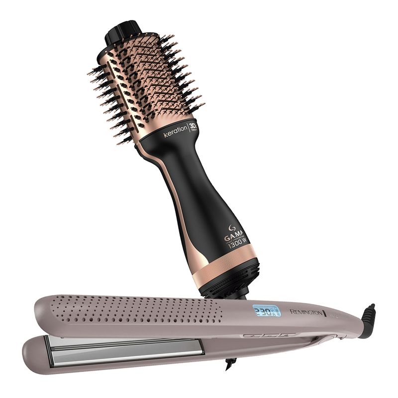 REMINGTON - Combo Alisadora Remington S27A y Cepillo Secador Gama HDCBR0000000460