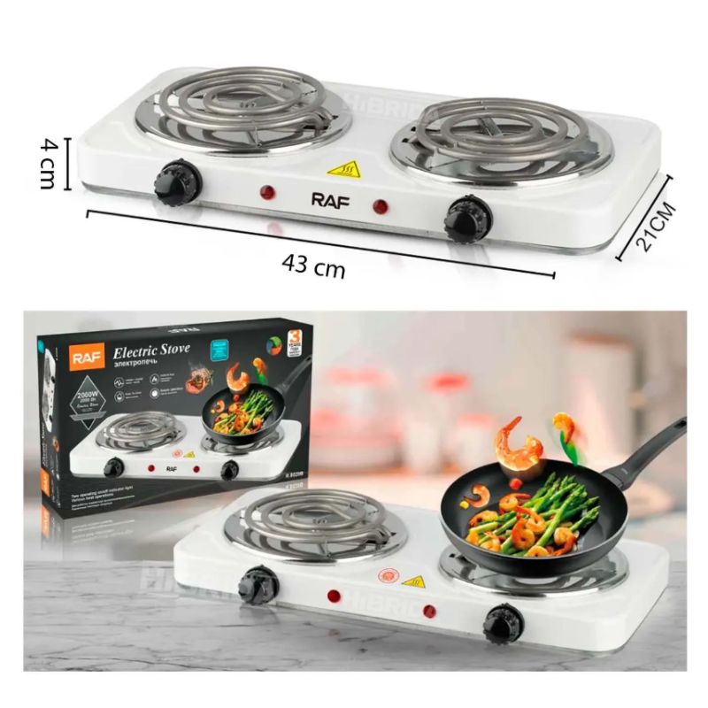 GENERICO - Cocina Electrica RAF 2 Hornillas Estufa 2000W Portatil