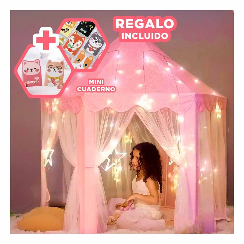 RYBIU IMPORT - Carpa Facil de Armar y Transportar Rosado Y+Regalo Agendita