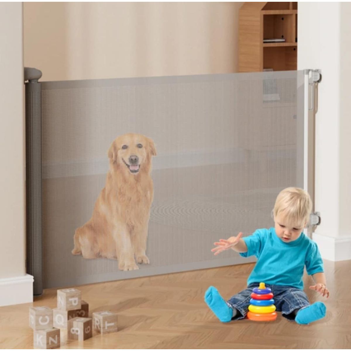 GENERICO - Puerta Barrera Retráctil para Bebes Seguridad en Escaleras y Pasillos