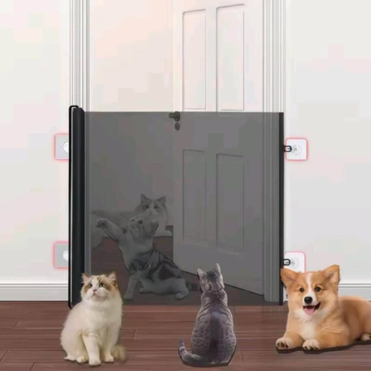 GENERICO - Puerta Barrera Retráctil para Bebes Seguridad en Escaleras y Pasillos