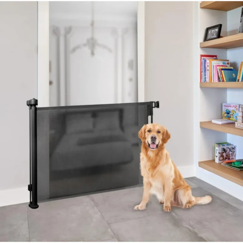 GENERICO - Puerta de Seguridad Bebes Malla Retráctil Protección Infantil y Canina