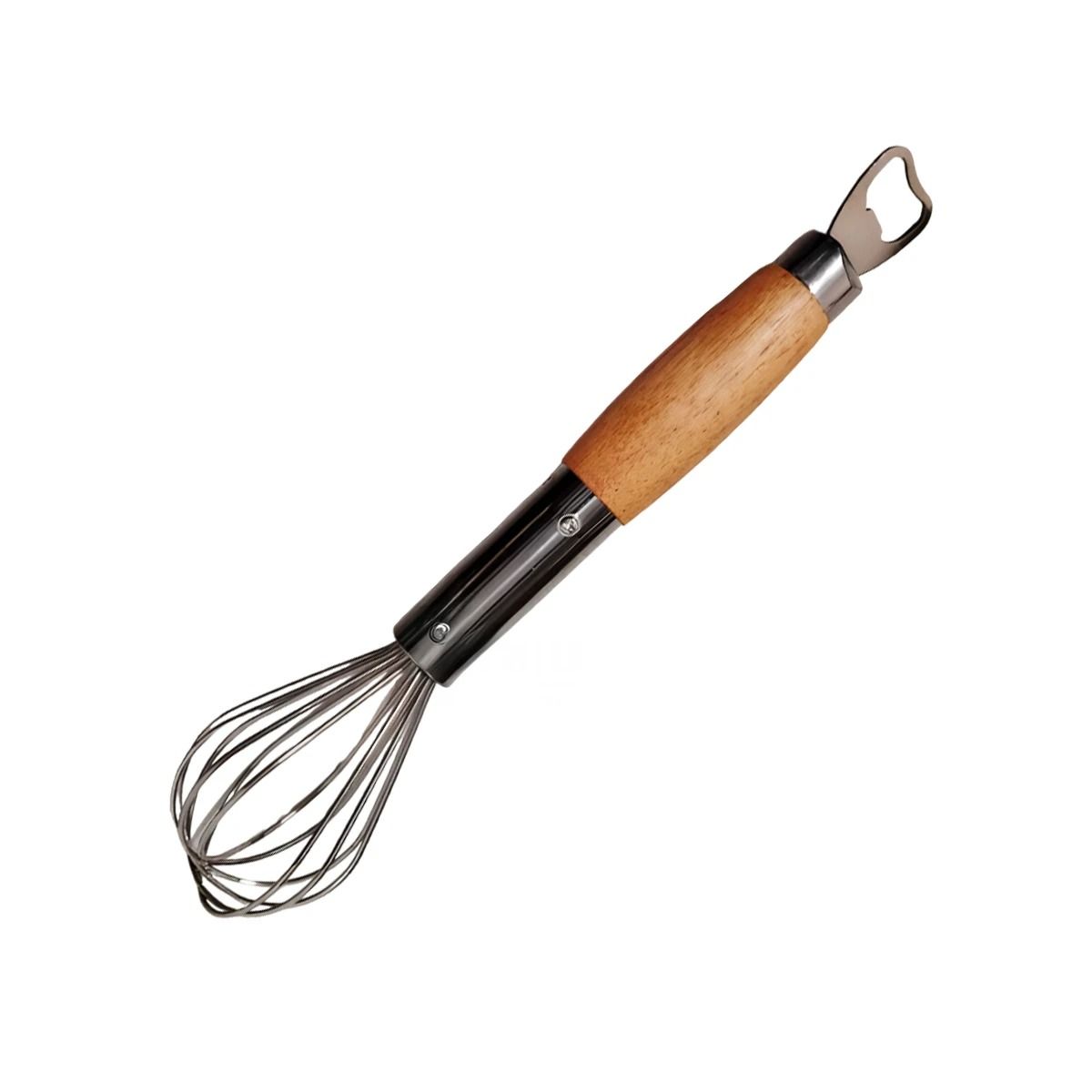 RYBIU IMPORT - Batidora Manual con Abridor y Mango Madera en Plateado