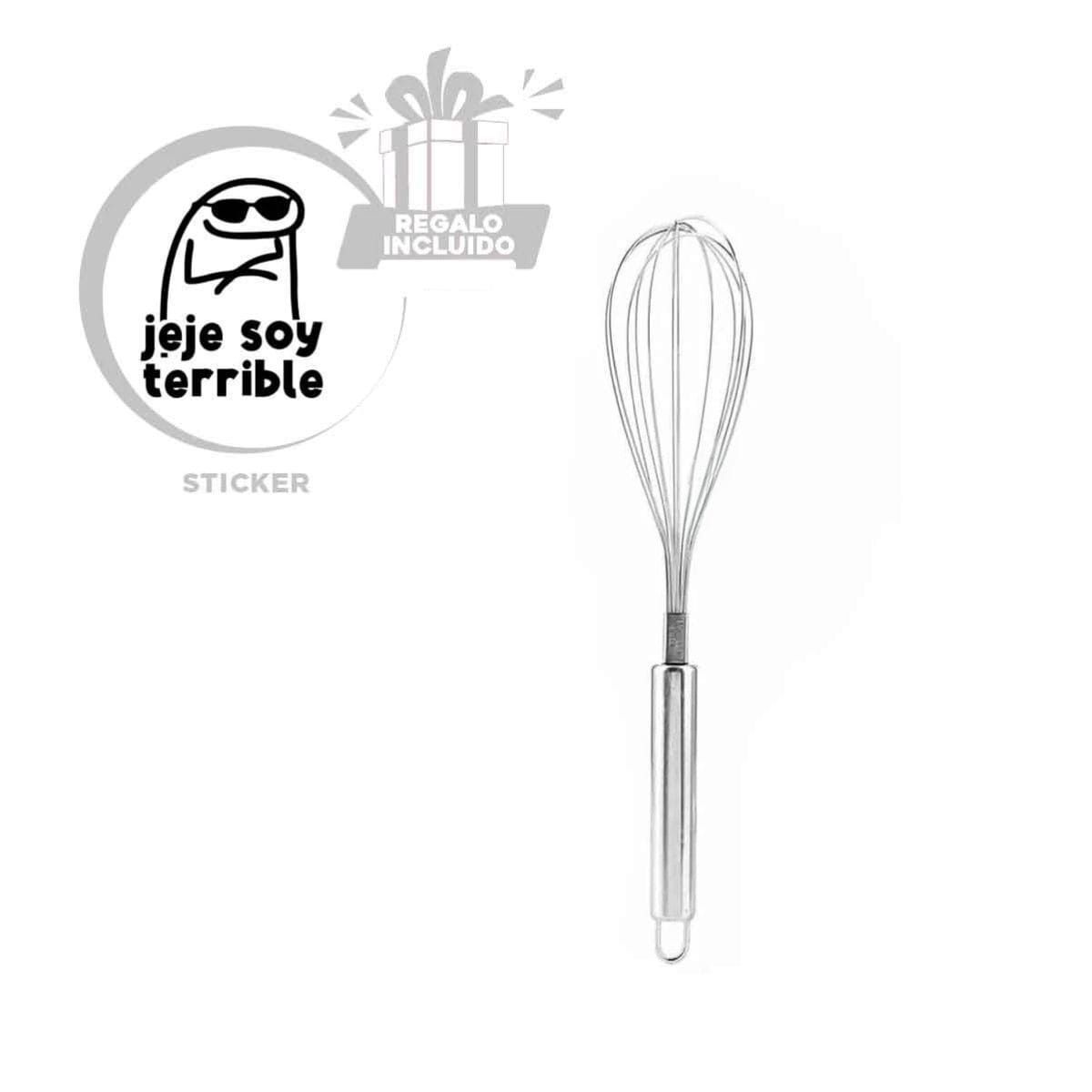 GENERICO - Batidora Manual e Inoxidable en Plateado Y+Regalo Stickers