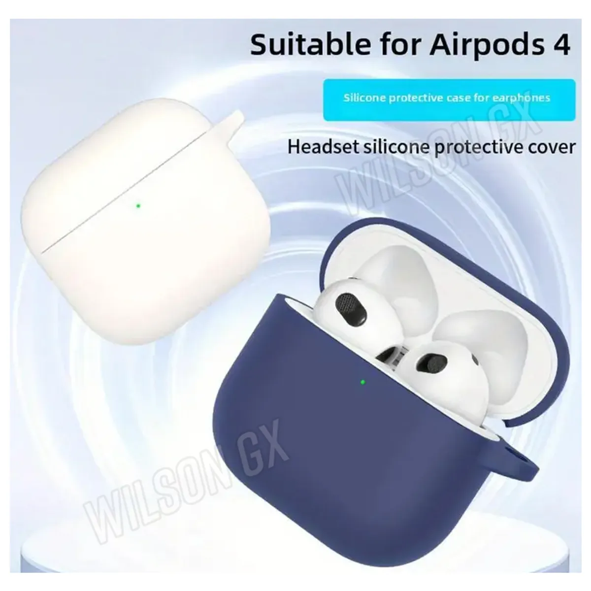 GENERICO - Case Silicona Para Airpods 4 Gen Pods con llavero