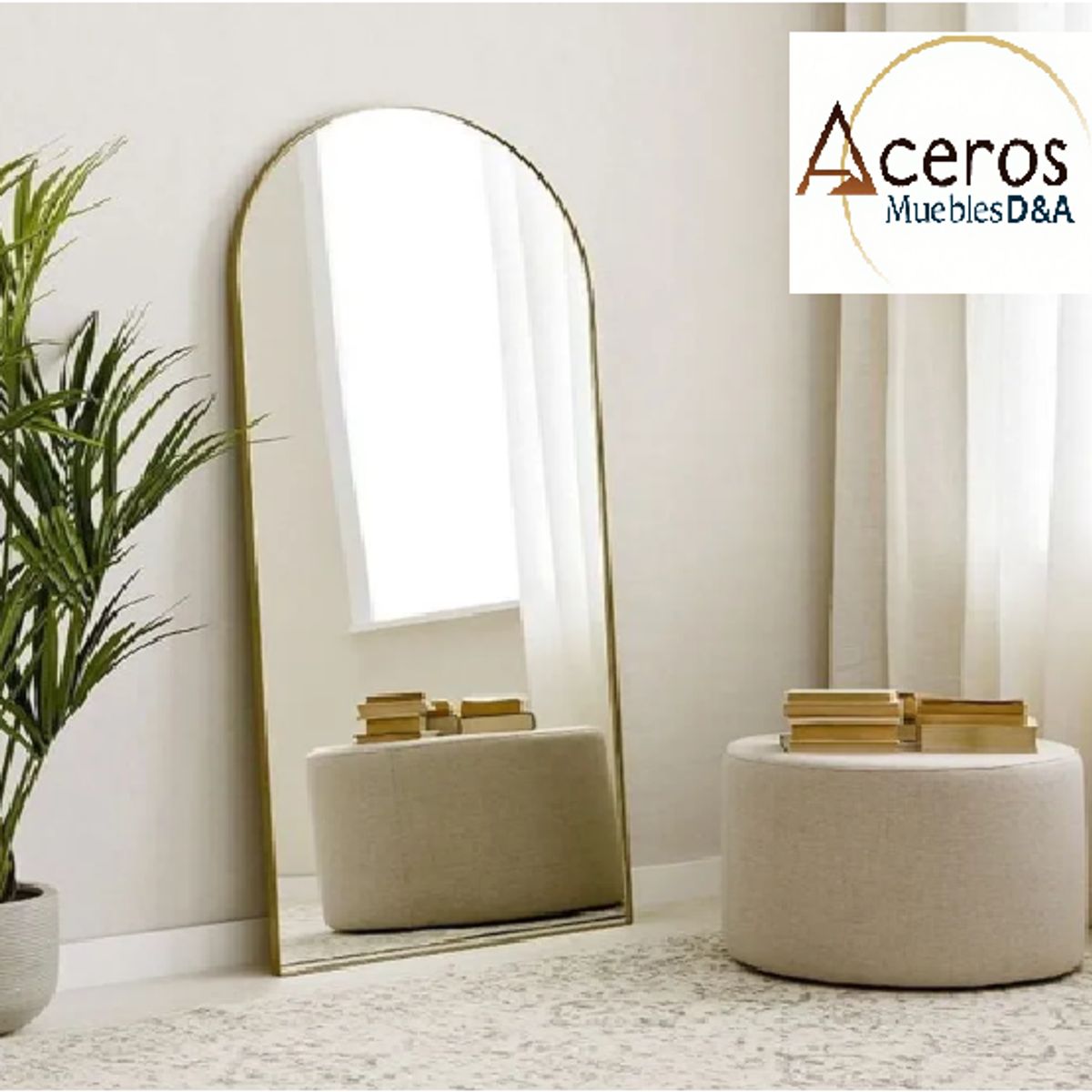 GENERICO - ESPEJO ARCO ESTAMBULL DORADO  1.85 X 1.00
