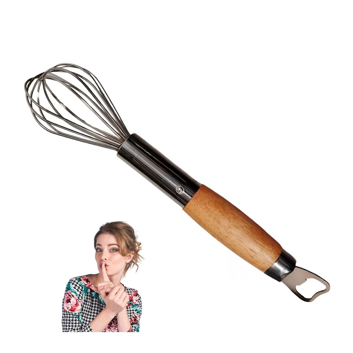 GENERICO - Batidora Manual e Inoxidable Plateado Y+Regalo Stickers