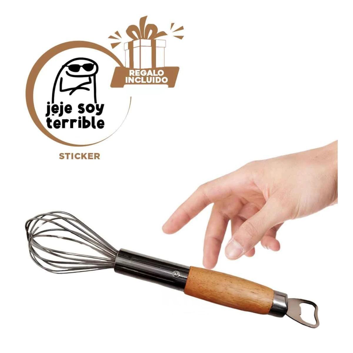 GENERICO - Batidora Manual e Inoxidable Plateado Y+Regalo Stickers