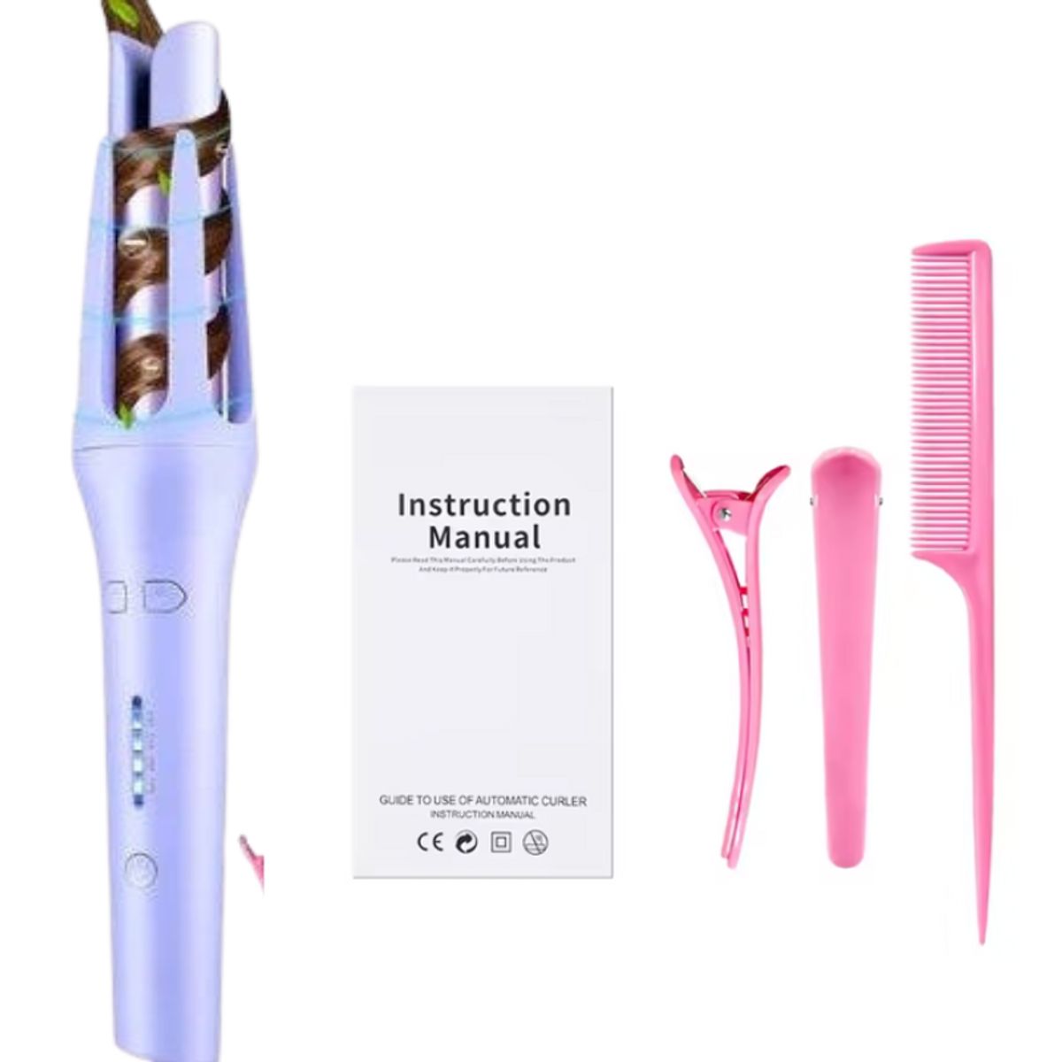 GENERICO - Rizador de Cabello Automático Color Lila Ondas Perfectas en Minutos