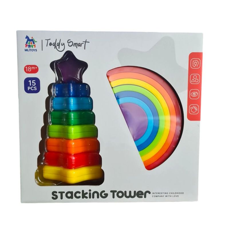 GENERICO - Torre Apilable En Forma De Arcoiris