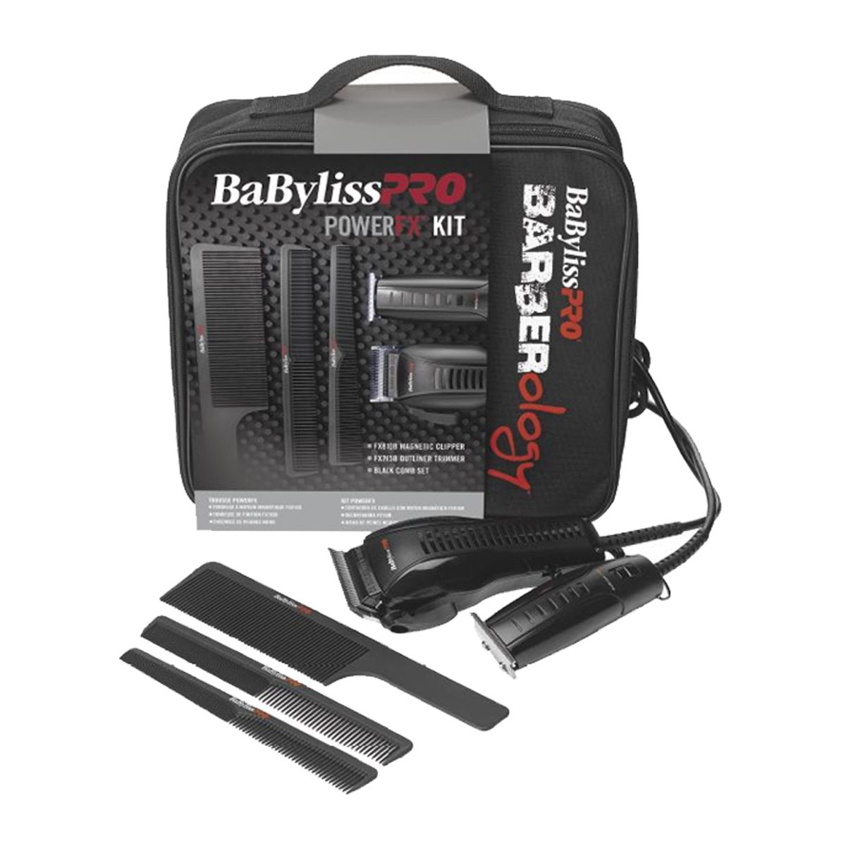 BABYLISS PRO - Kit BabylissPro BCBKPE PowerFX Cortadora + Trimmer + Peines