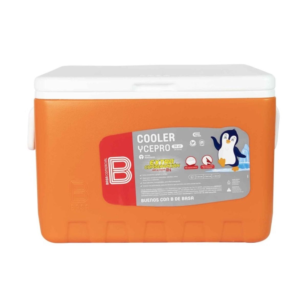 BASA - Cooler Ycepro (Color Surtido) 34 lts.Anaranjado.