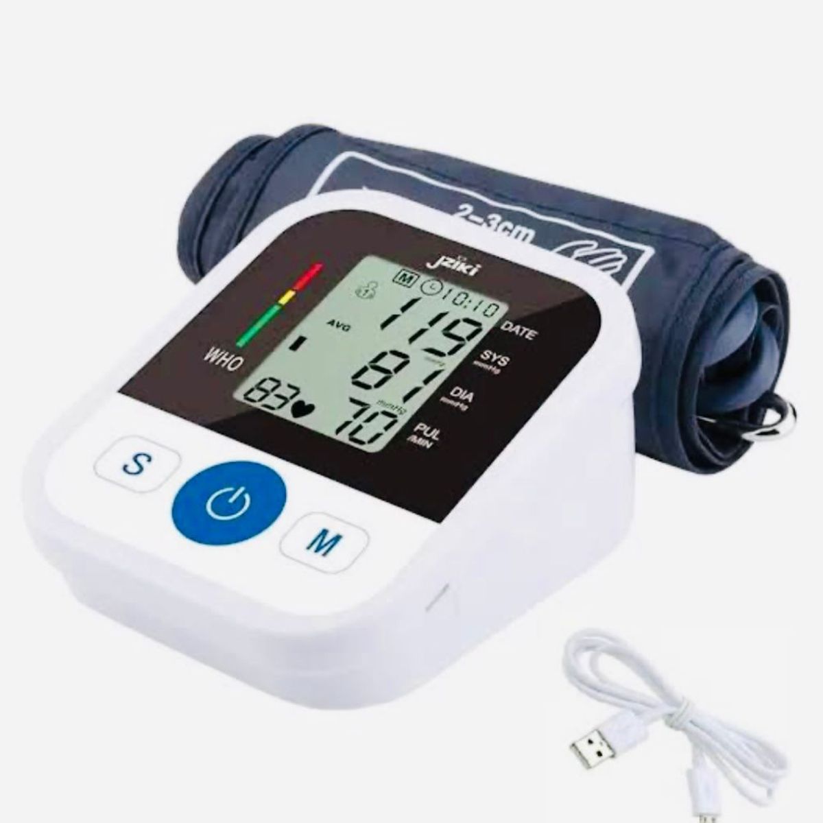 GENERICO - TENSIOMETRO DIGITAL DE BRAZO CON VOZ INTELIGENTE INCLUYE CABLE USB