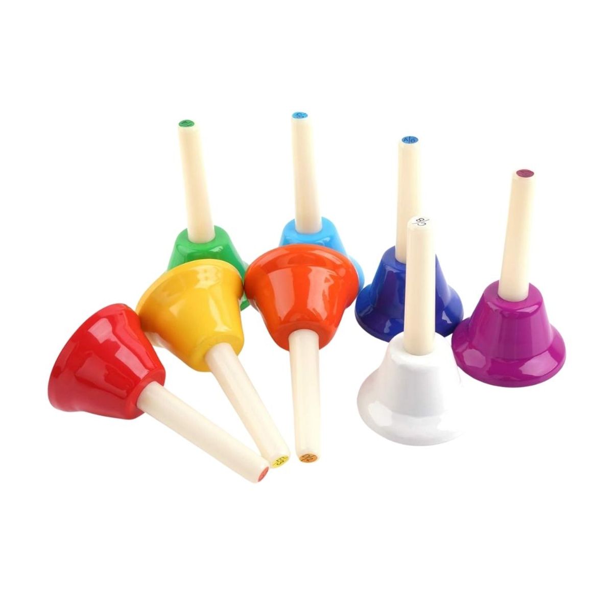 GENERICO - Campanas Musicales de Mano para Niños - 8 Notas Coloridas