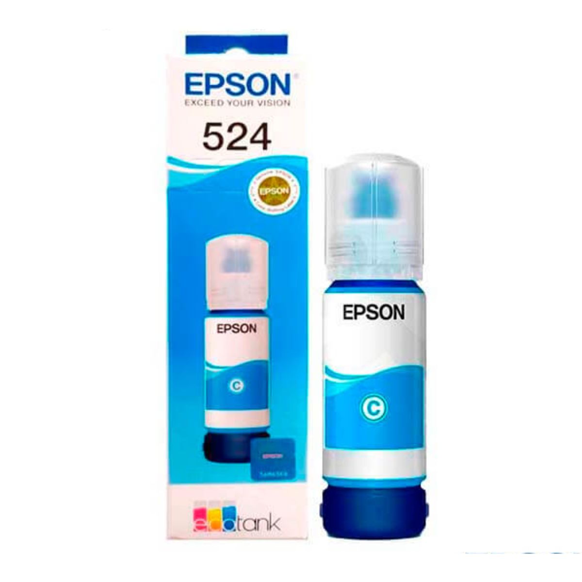 EPSON - Botella de Tinta para impresora 524 Cyan