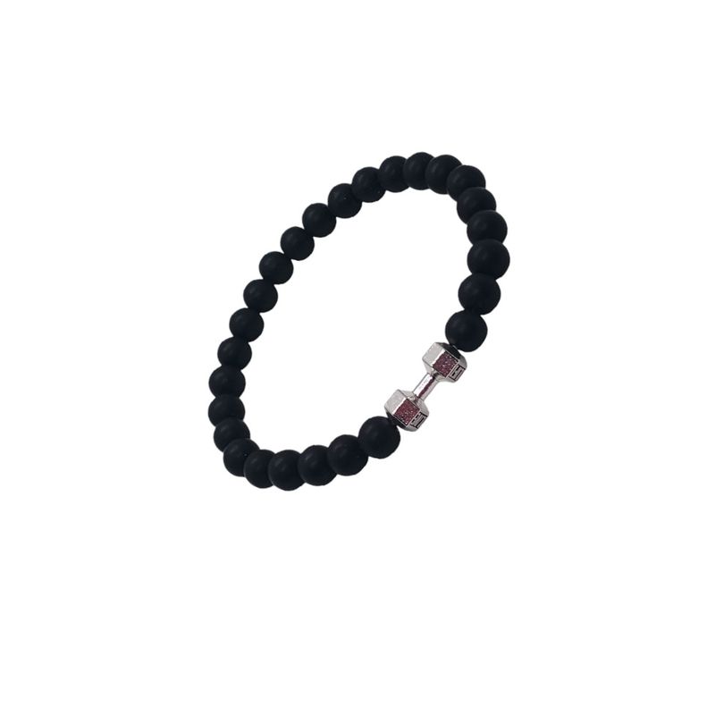 GENERICO - Pulsera de cuentas con mancuernas de gimnasio