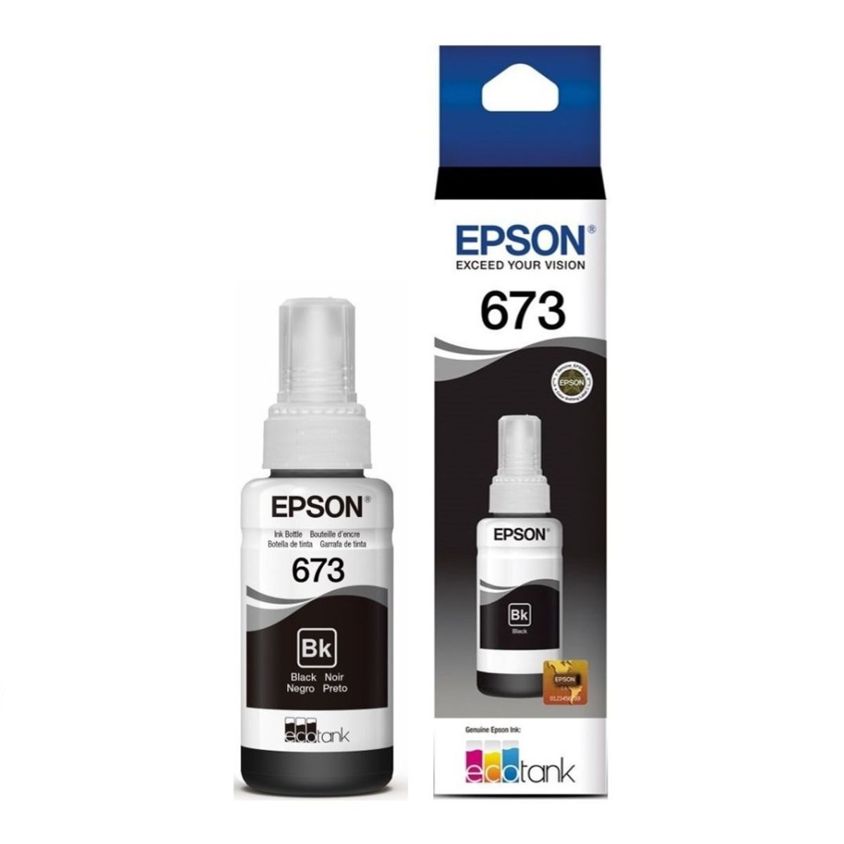 EPSON - Botella de tinta para impresora Negro 673
