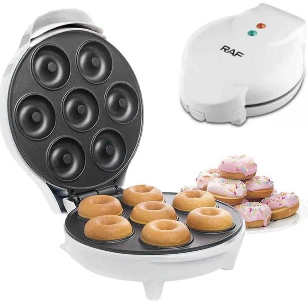 RAFF - Máquina Eléctrica Para Hacer 7 Mini Donas - Raff