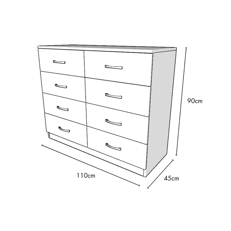 MUEBLES MACRUMO - Cómoda 8 Cajones Tribeca