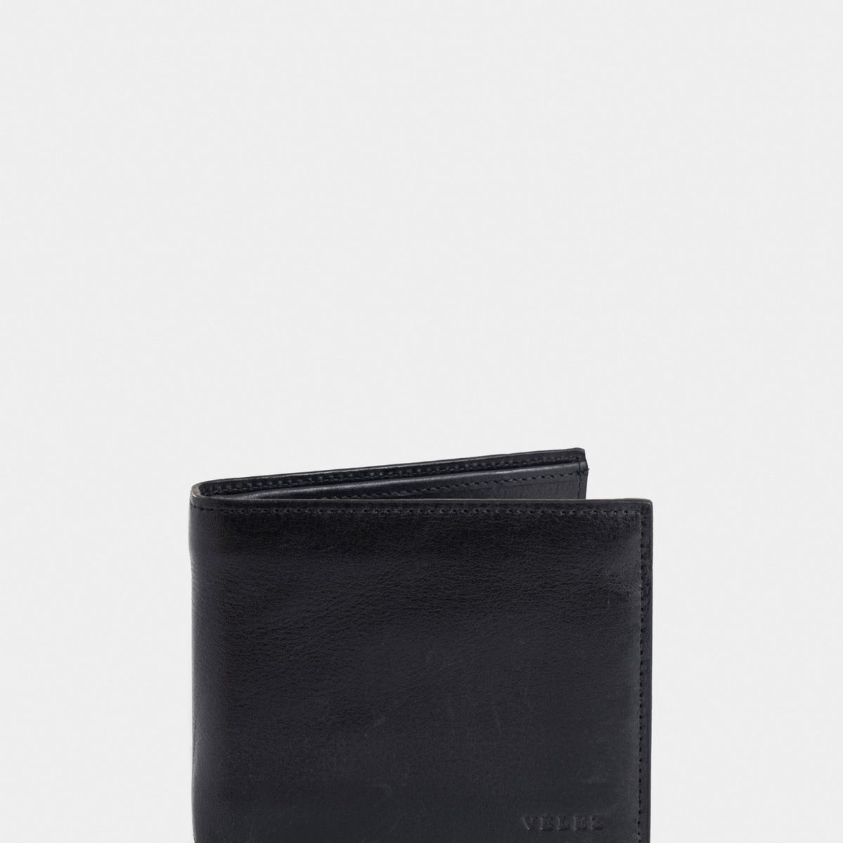 VELEZ - Vélez Kit Billetera Y Llavero De Cuero Liso Negro