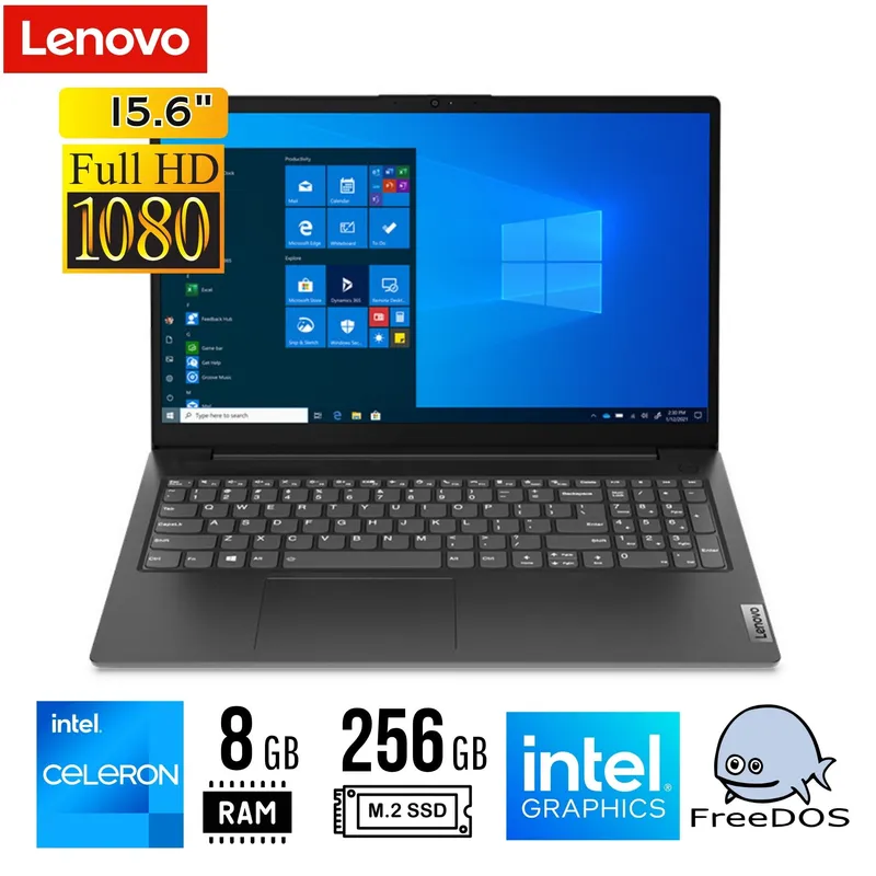 LENOVO - LAPTOP Lenovo V15 G2 IJL 156 FHD TN Celeron N4500 1128GHz 8GB DDR4 256GB SSD FREEDOS