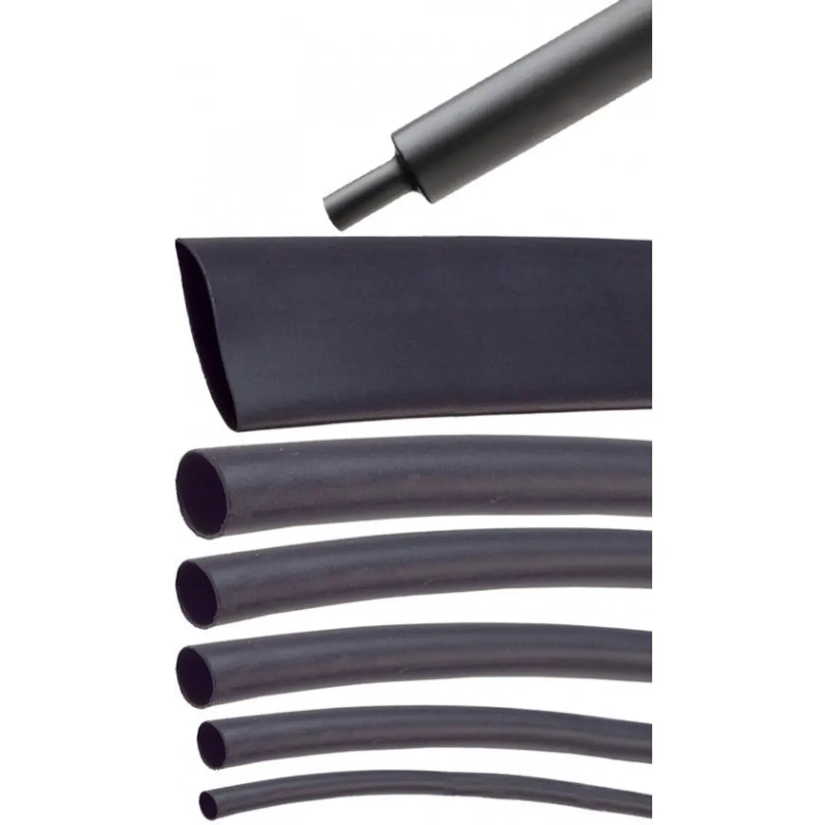 GENERICO - TUBOS TERMO RETRACTIL 25MM NEGRO PACK X10UNID 5CM