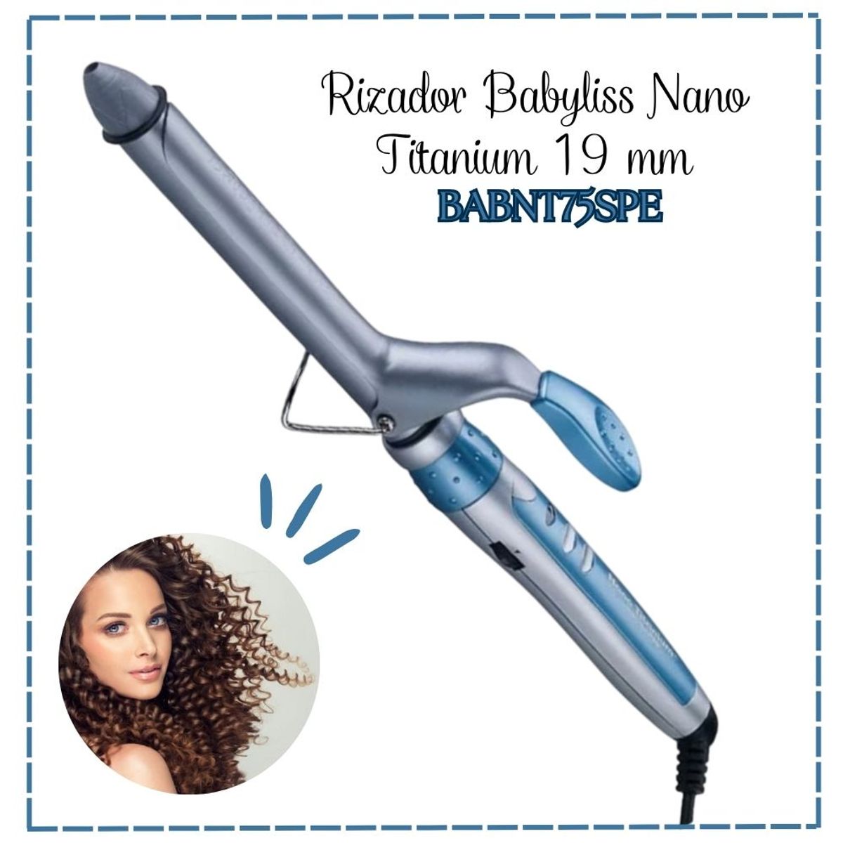 BABYLISS PRO - Rizador de Cabello Babyliss Pro Nano Titanium 19 mm -BABNT75SPE